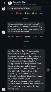 Ungkapan Penyesalan Rachel Vennya (instagram)